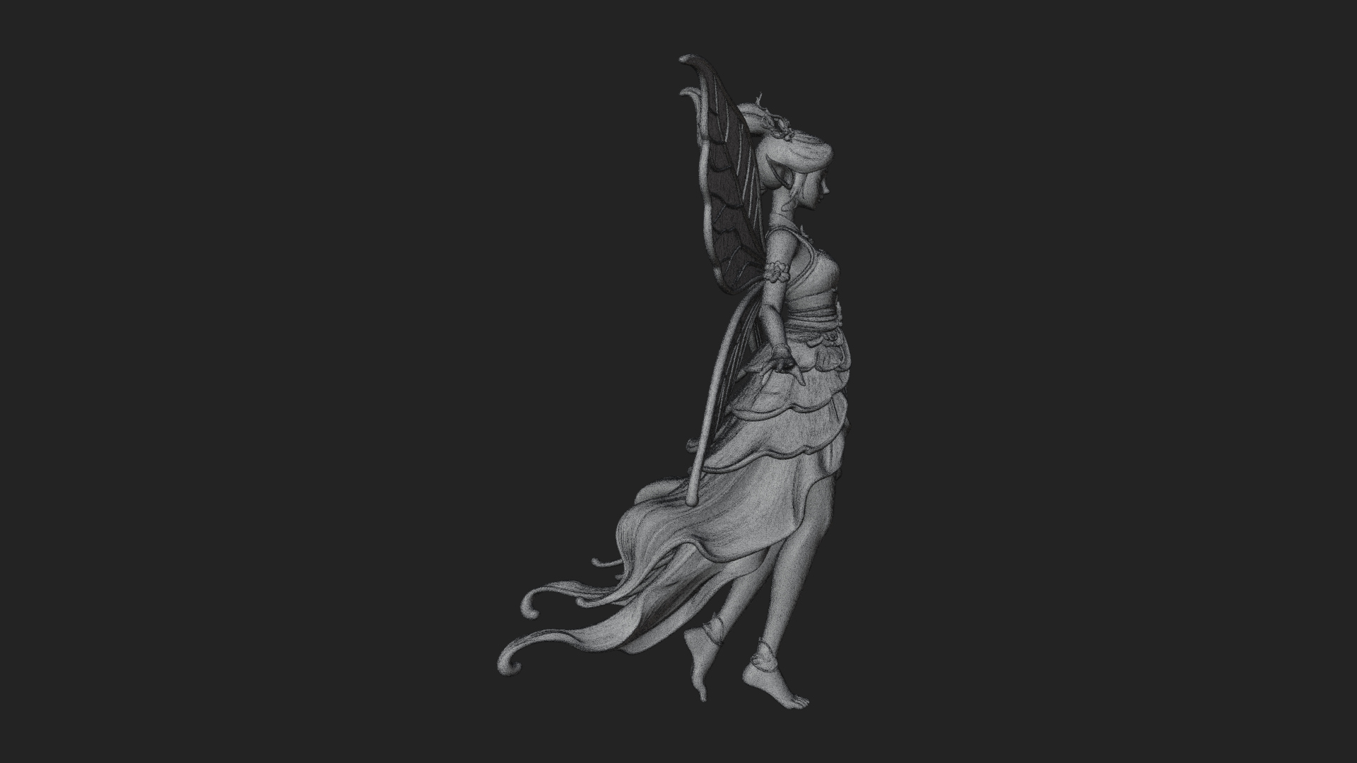 Butterfly Wing Fairy Statue Design 12 3D Print Model 3D Model