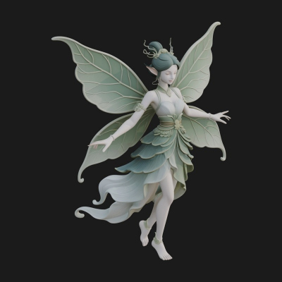 Butterfly Wing Fairy Statue Design 12 3D Print Model
