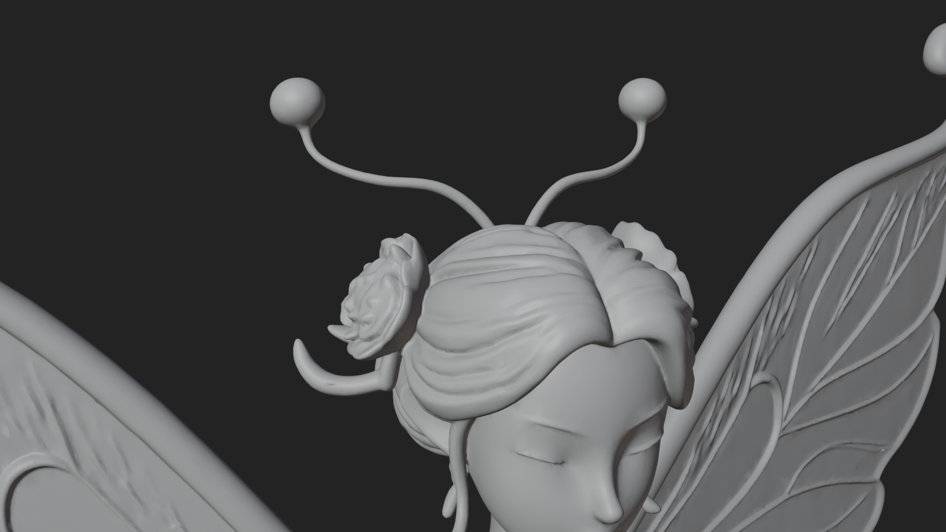 Butterfly Wing Fairy Statue Design 13 3D Print Model 3D Model