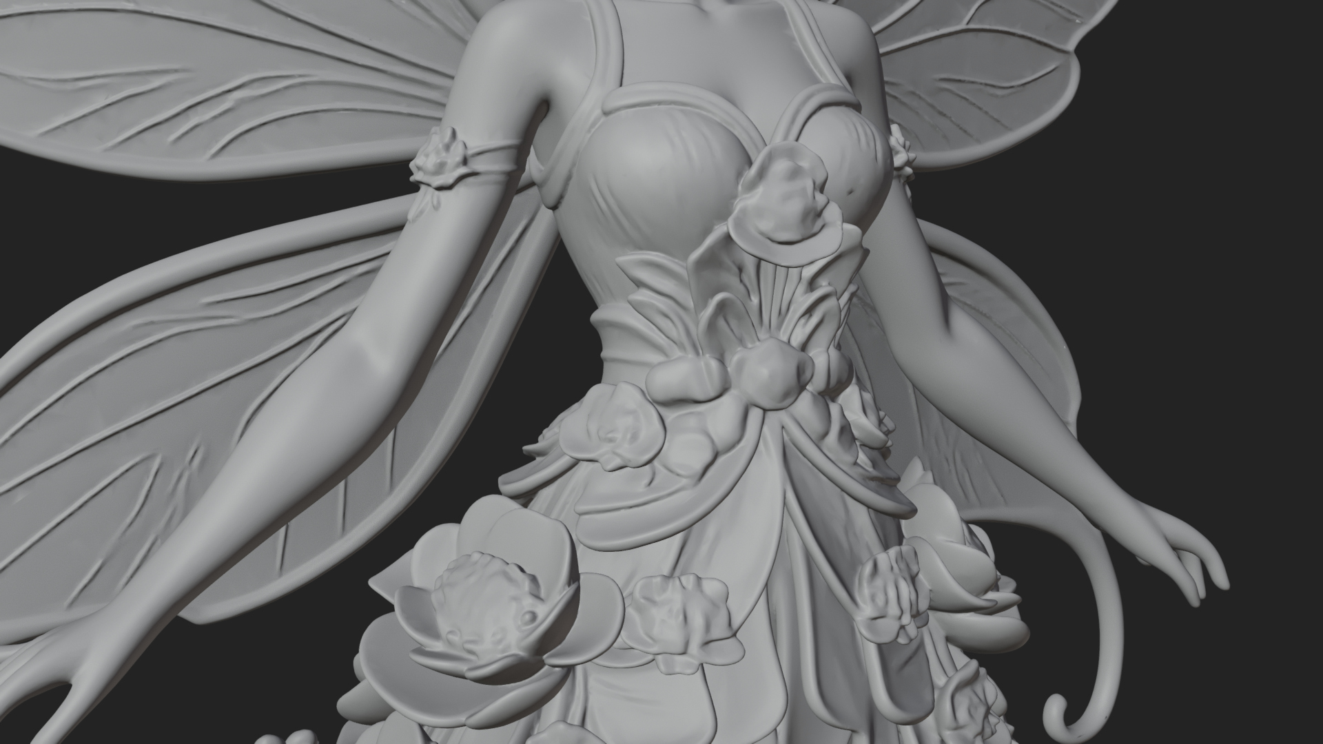 Butterfly Wing Fairy Statue Design 13 3D Print Model 3D Model