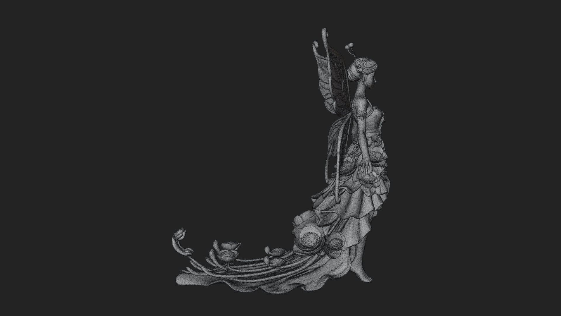 Butterfly Wing Fairy Statue Design 13 3D Print Model 3D Model
