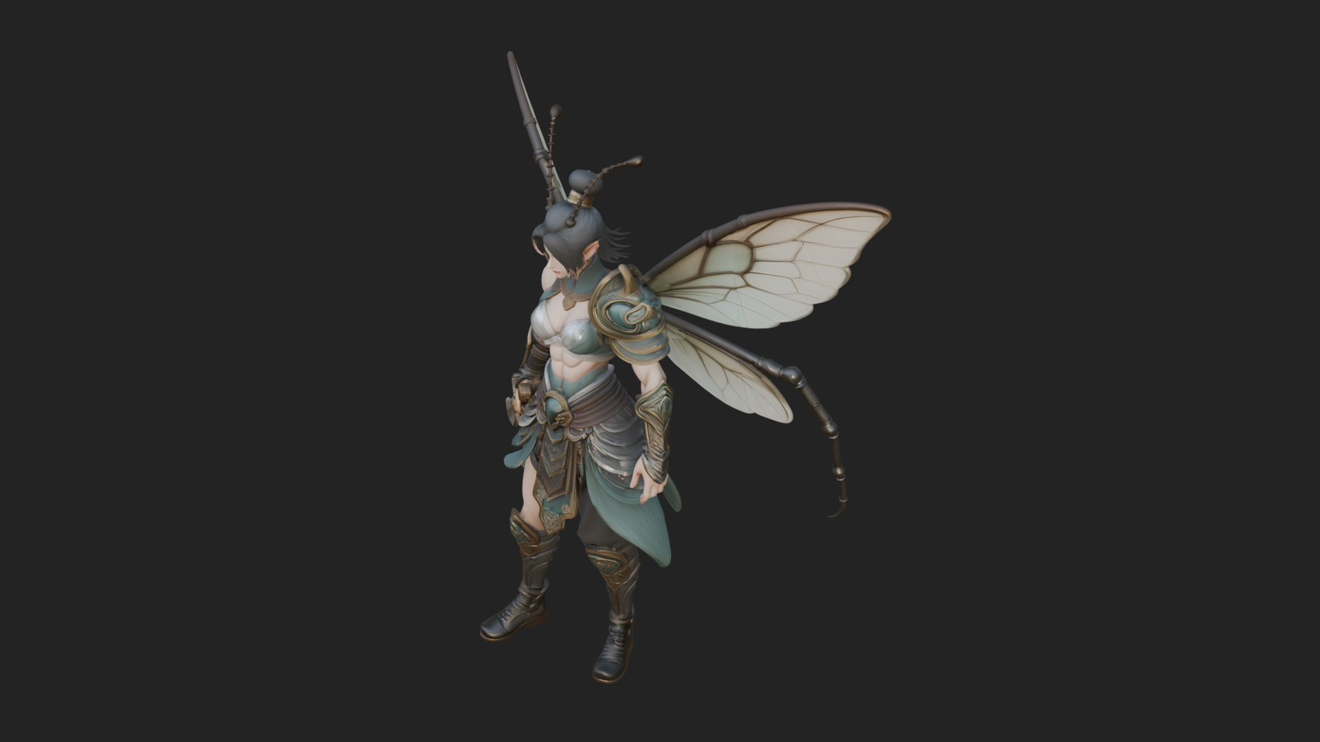 Butterfly Wing Fairy Statue Design 14 3D Print Model 3D Model