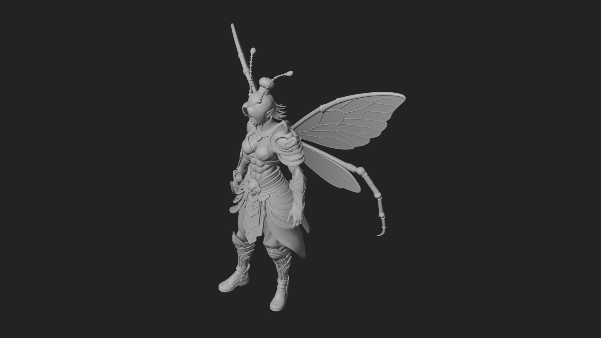 Butterfly Wing Fairy Statue Design 14 3D Print Model 3D Model