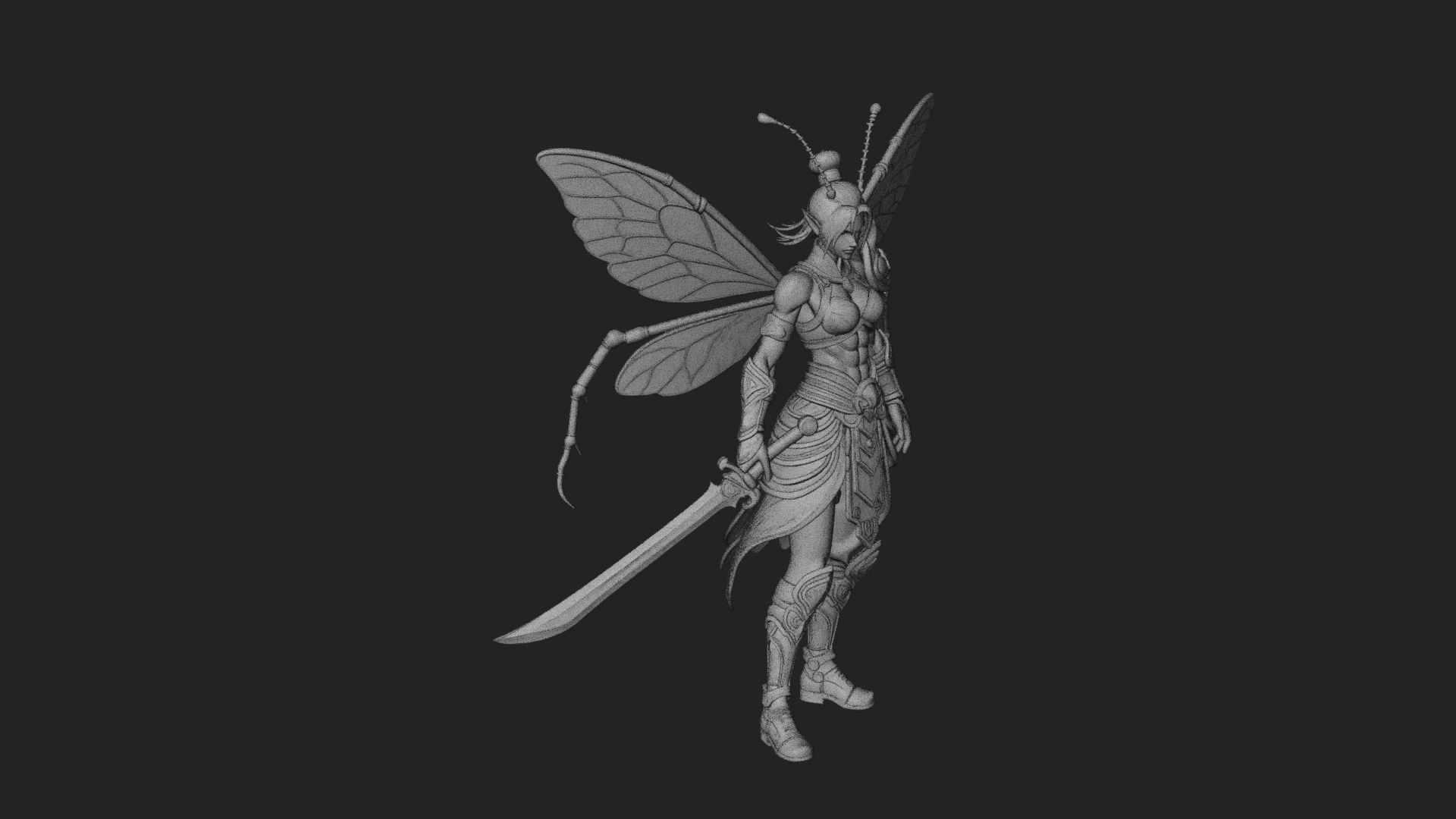 Butterfly Wing Fairy Statue Design 14 3D Print Model 3D Model