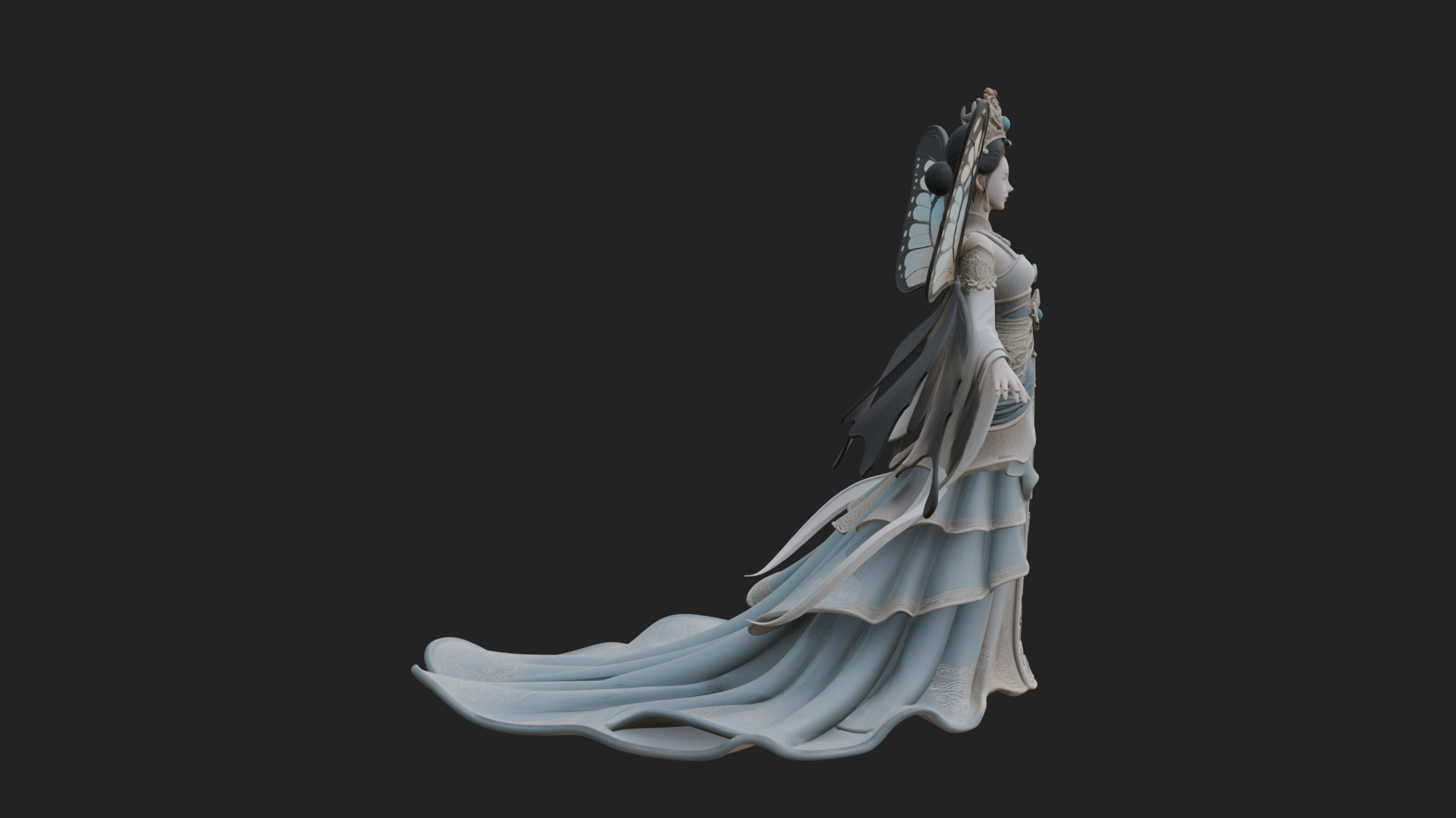 Butterfly Wing Fairy Statue Design 15 3D Print Model 3D Model