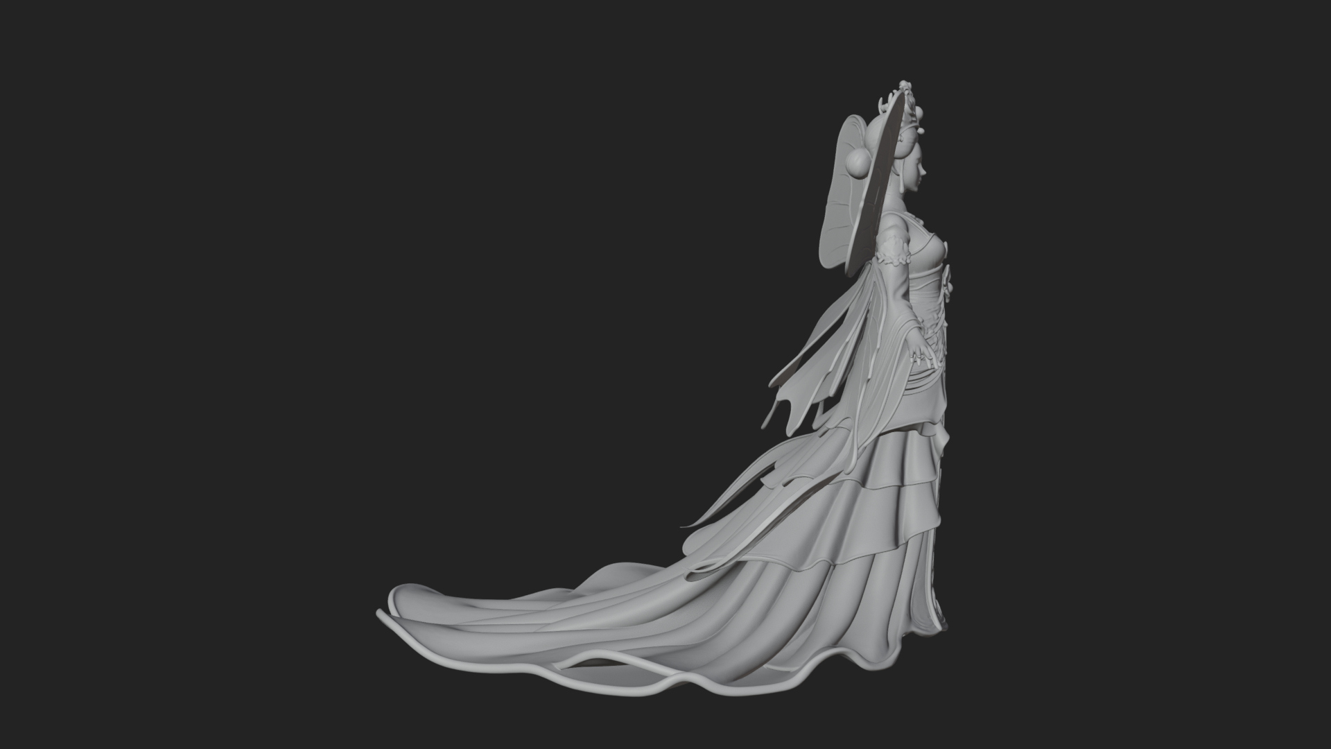 Butterfly Wing Fairy Statue Design 15 3D Print Model 3D Model