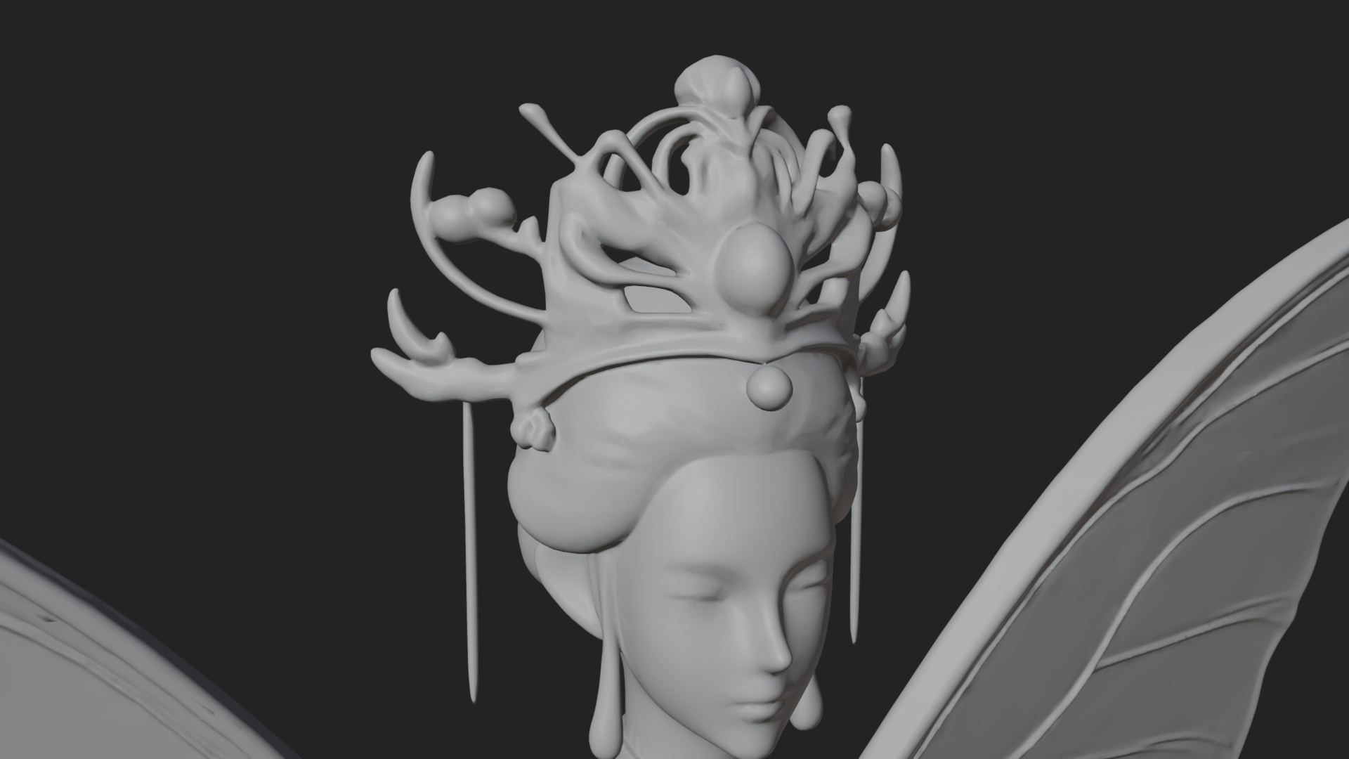 Butterfly Wing Fairy Statue Design 15 3D Print Model 3D Model