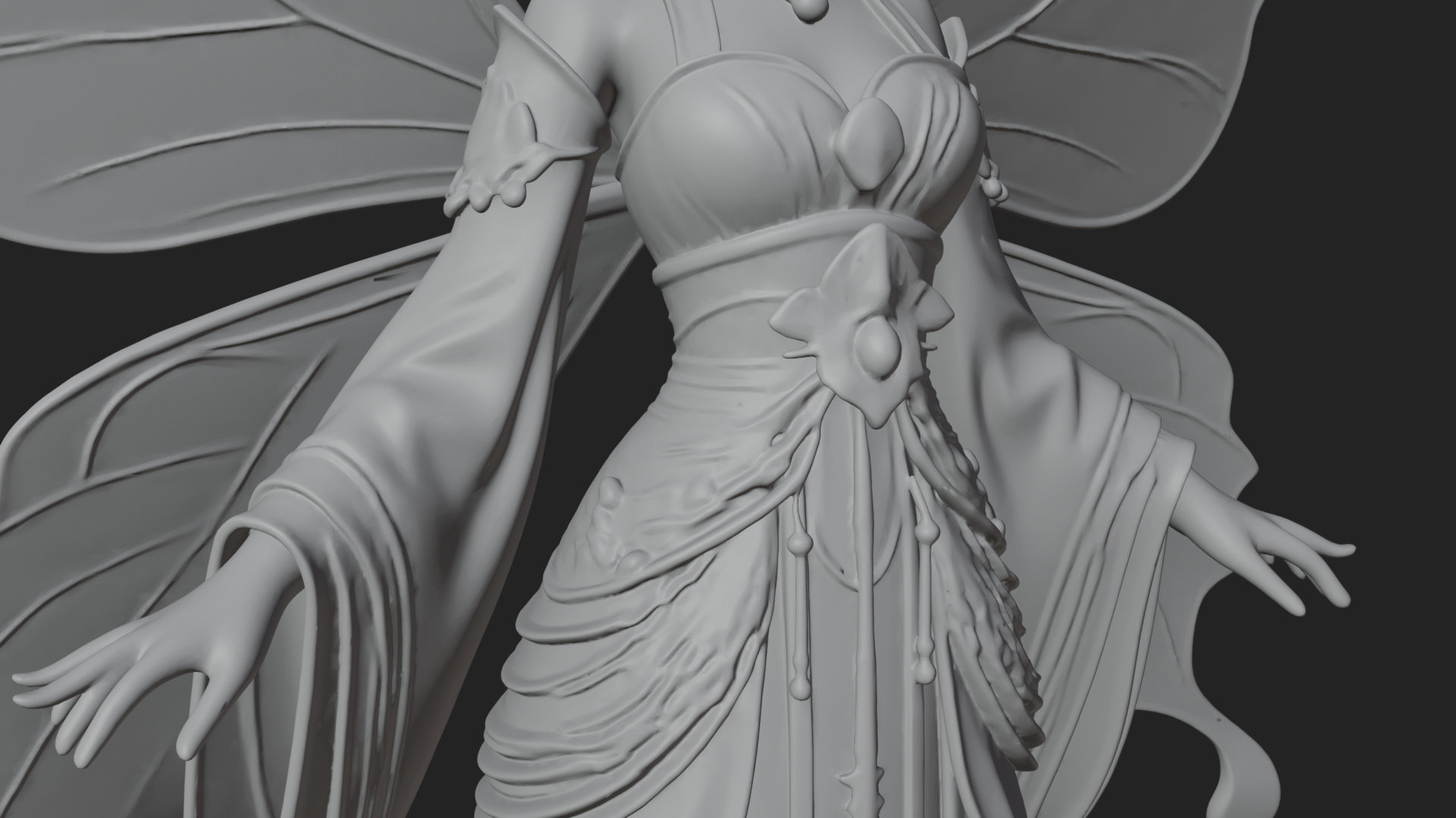Butterfly Wing Fairy Statue Design 15 3D Print Model 3D Model
