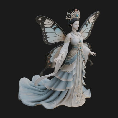 Butterfly Wing Fairy Statue Design 15 3D Print Model