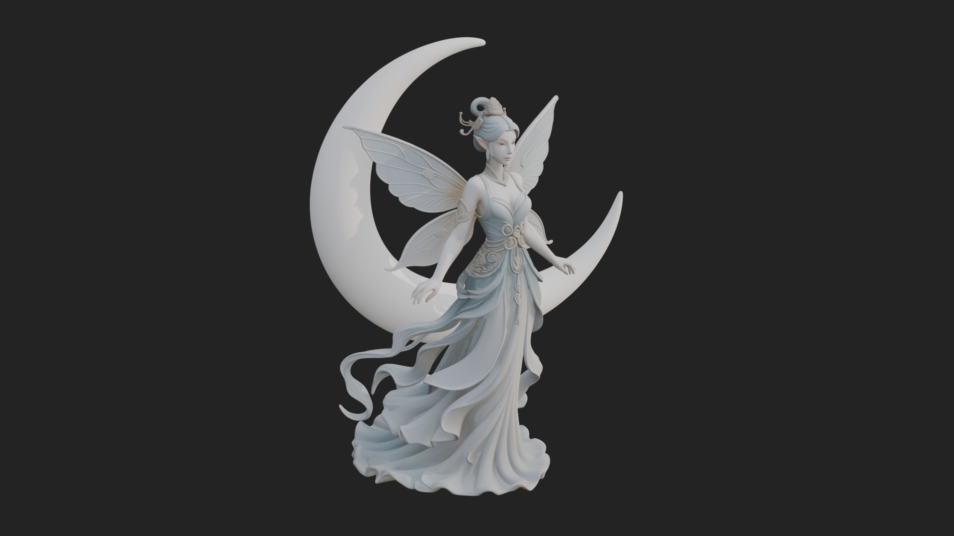 Butterfly Wing Fairy Statue Design 16 3D Print Model 3D Model