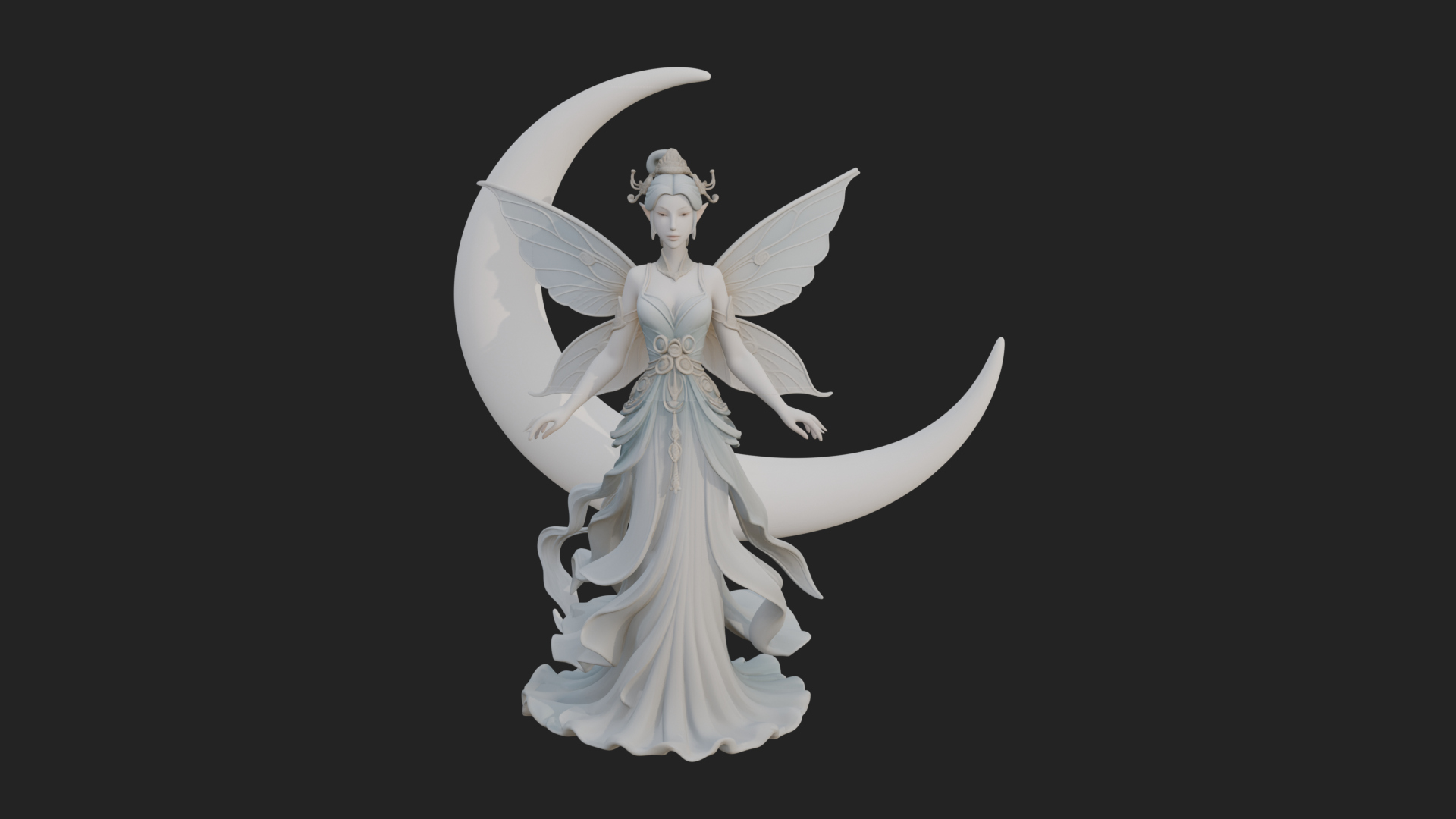 Butterfly Wing Fairy Statue Design 16 3D Print Model 3D Model