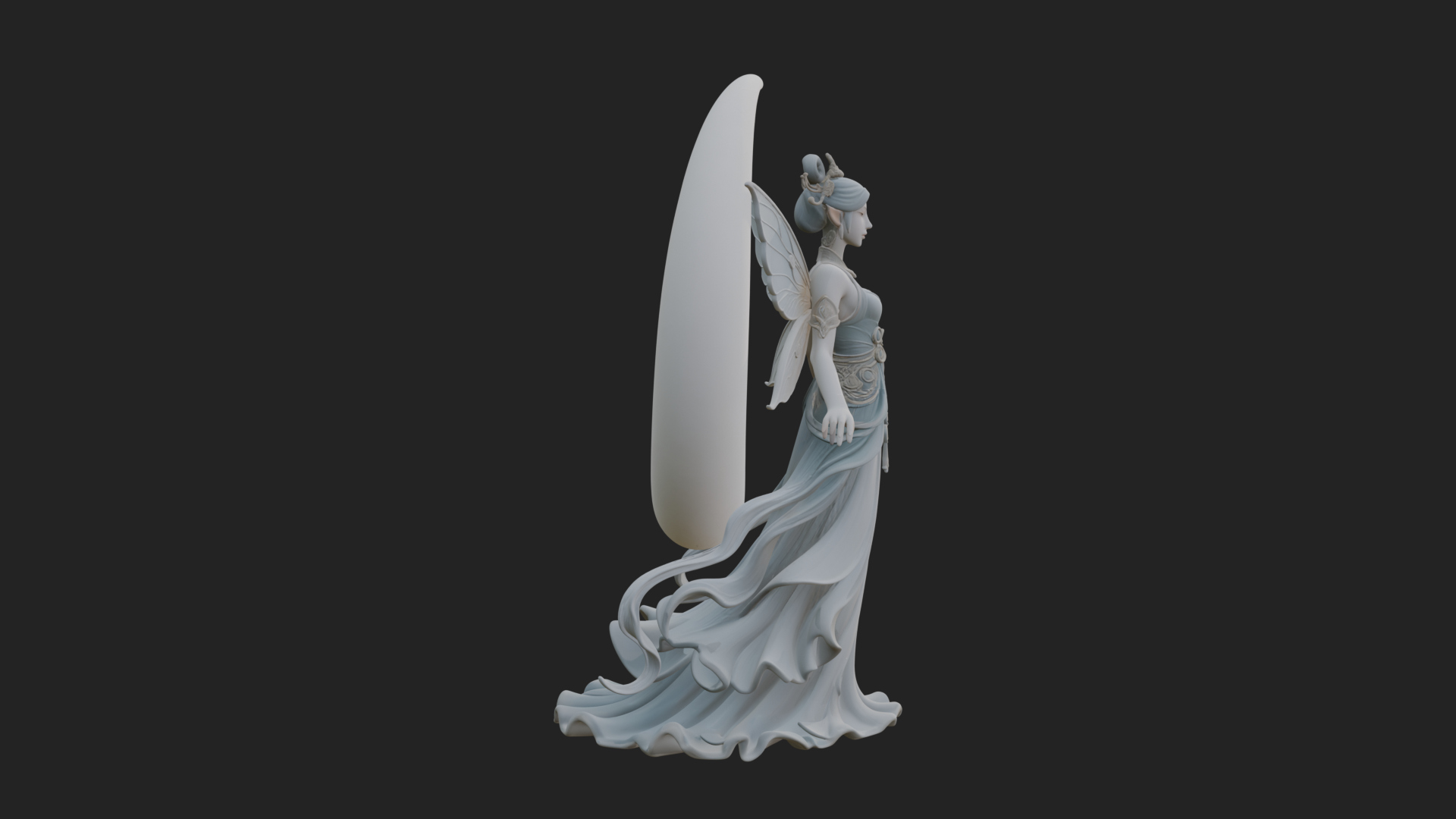Butterfly Wing Fairy Statue Design 16 3D Print Model 3D Model