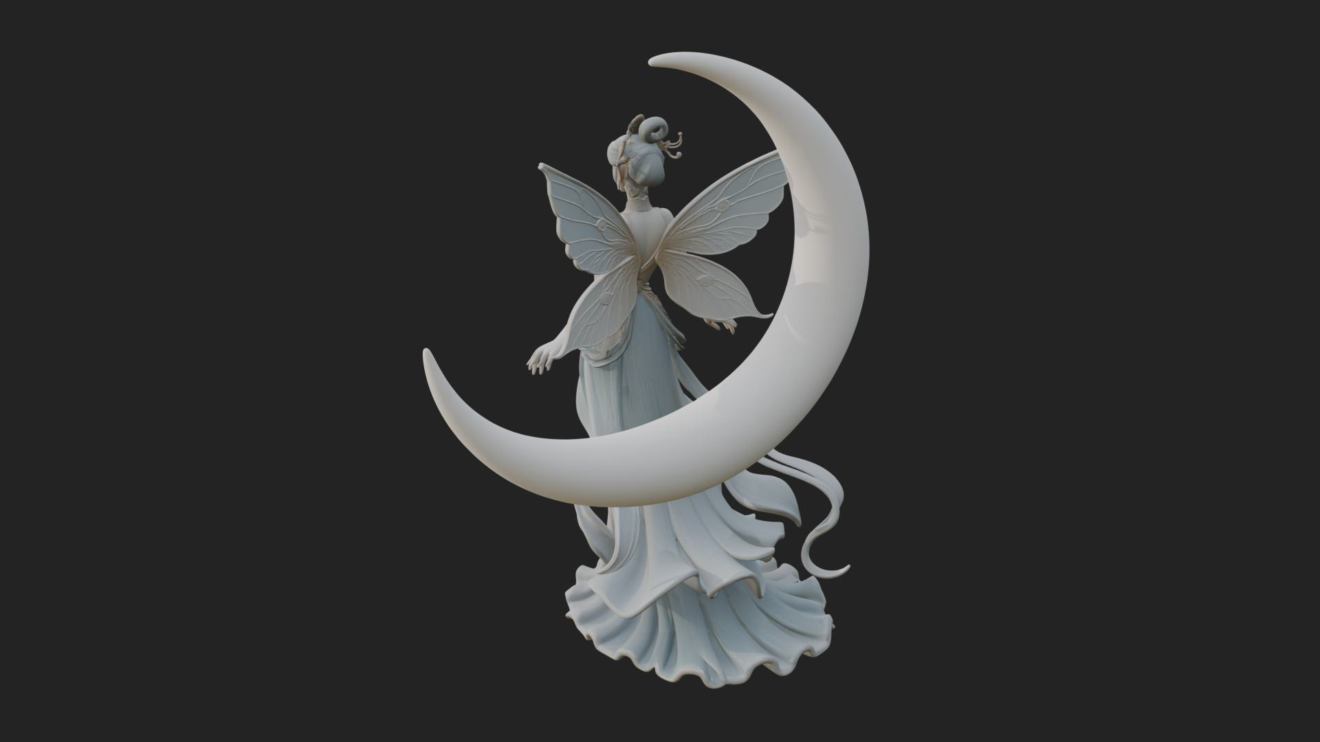 Butterfly Wing Fairy Statue Design 16 3D Print Model 3D Model