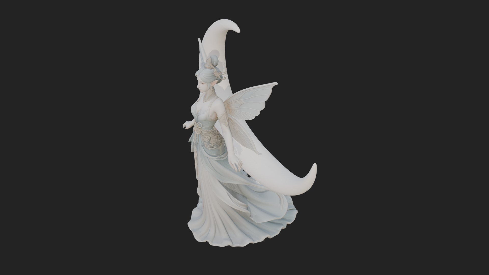 Butterfly Wing Fairy Statue Design 16 3D Print Model 3D Model
