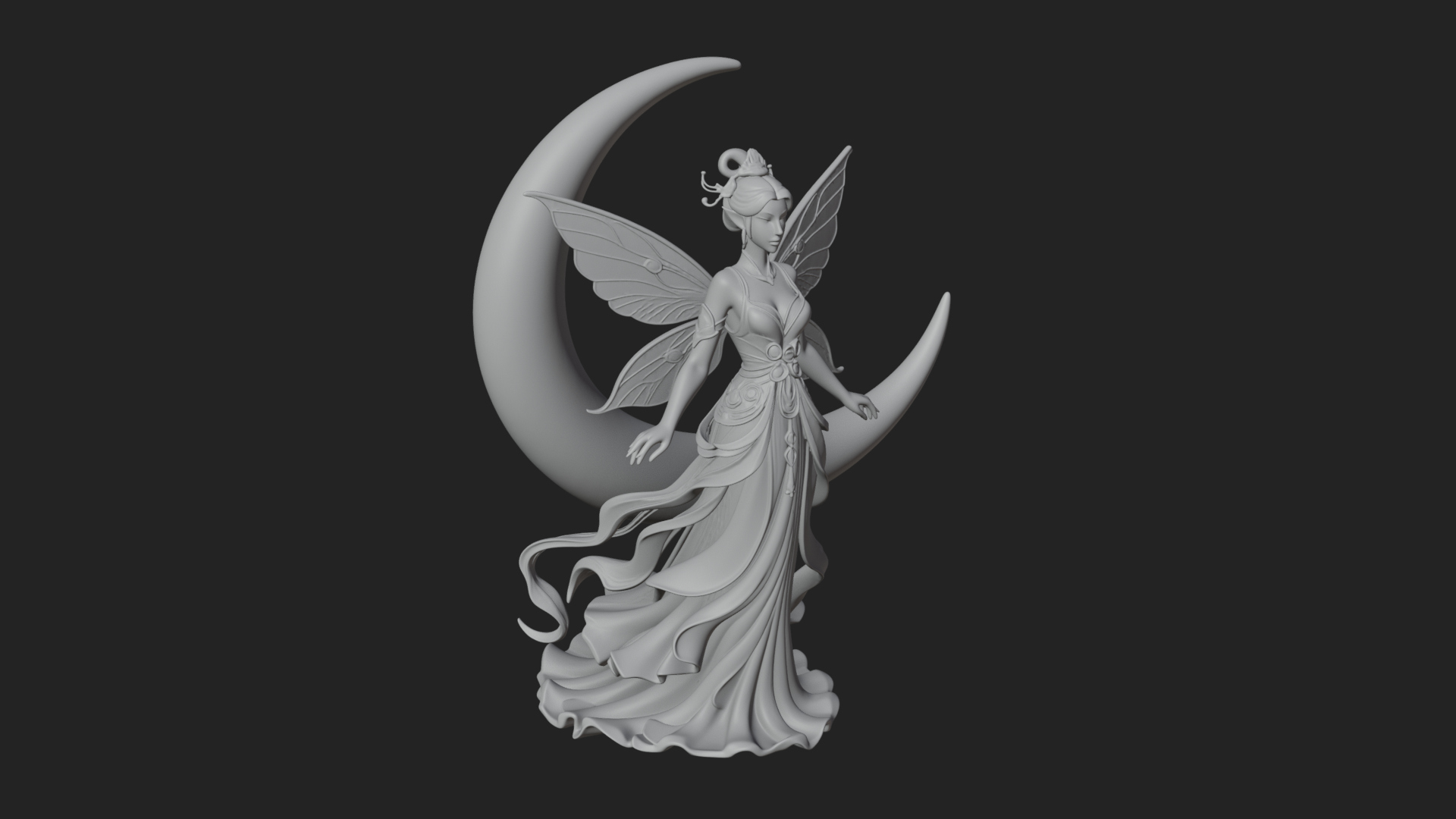 Butterfly Wing Fairy Statue Design 16 3D Print Model 3D Model