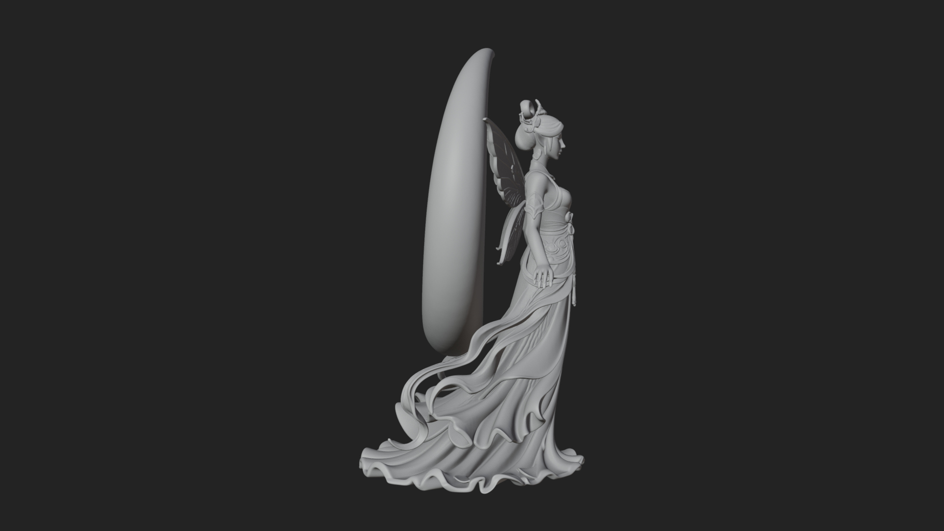 Butterfly Wing Fairy Statue Design 16 3D Print Model 3D Model