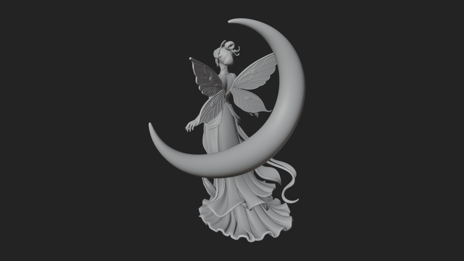 Butterfly Wing Fairy Statue Design 16 3D Print Model 3D Model