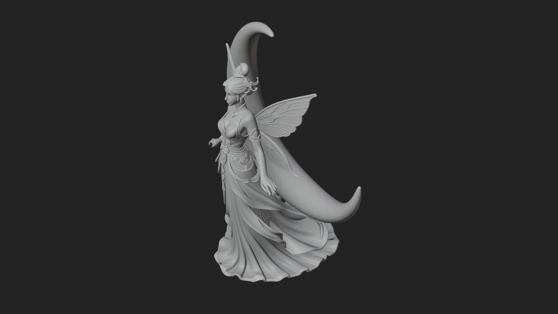 Butterfly Wing Fairy Statue Design 16 3D Print Model 3D Model
