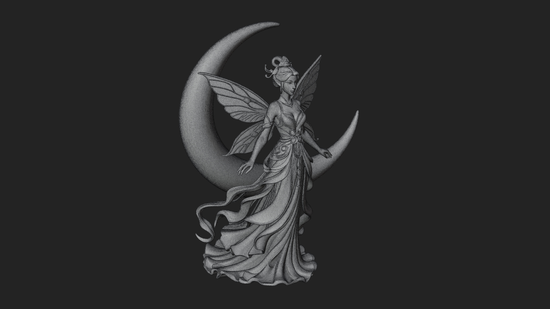 Butterfly Wing Fairy Statue Design 16 3D Print Model 3D Model