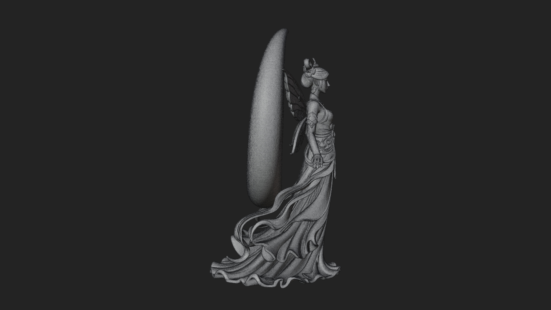 Butterfly Wing Fairy Statue Design 16 3D Print Model 3D Model