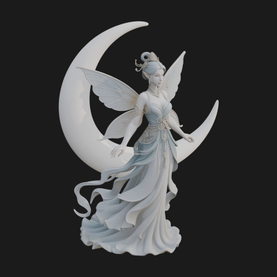 Butterfly Wing Fairy Statue Design 16 3D Print Model