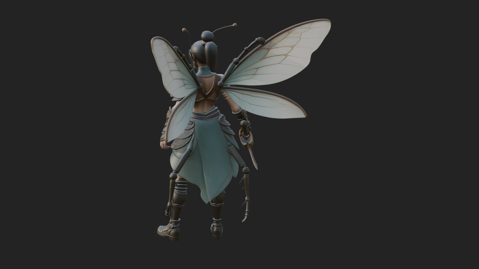 Butterfly Wing Fairy Statue Design 17 3D Print Model 3D Model