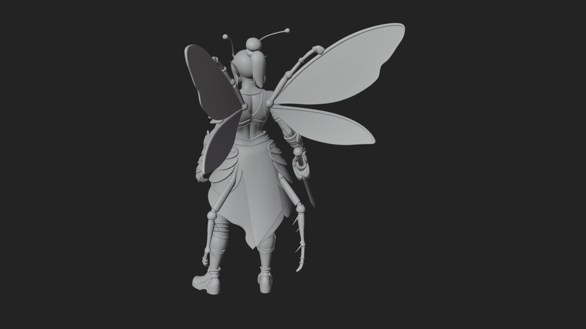 Butterfly Wing Fairy Statue Design 17 3D Print Model 3D Model