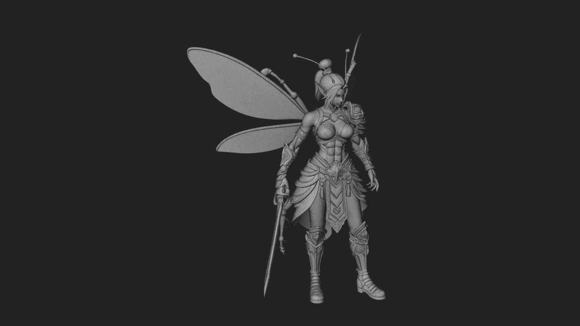 Butterfly Wing Fairy Statue Design 17 3D Print Model 3D Model