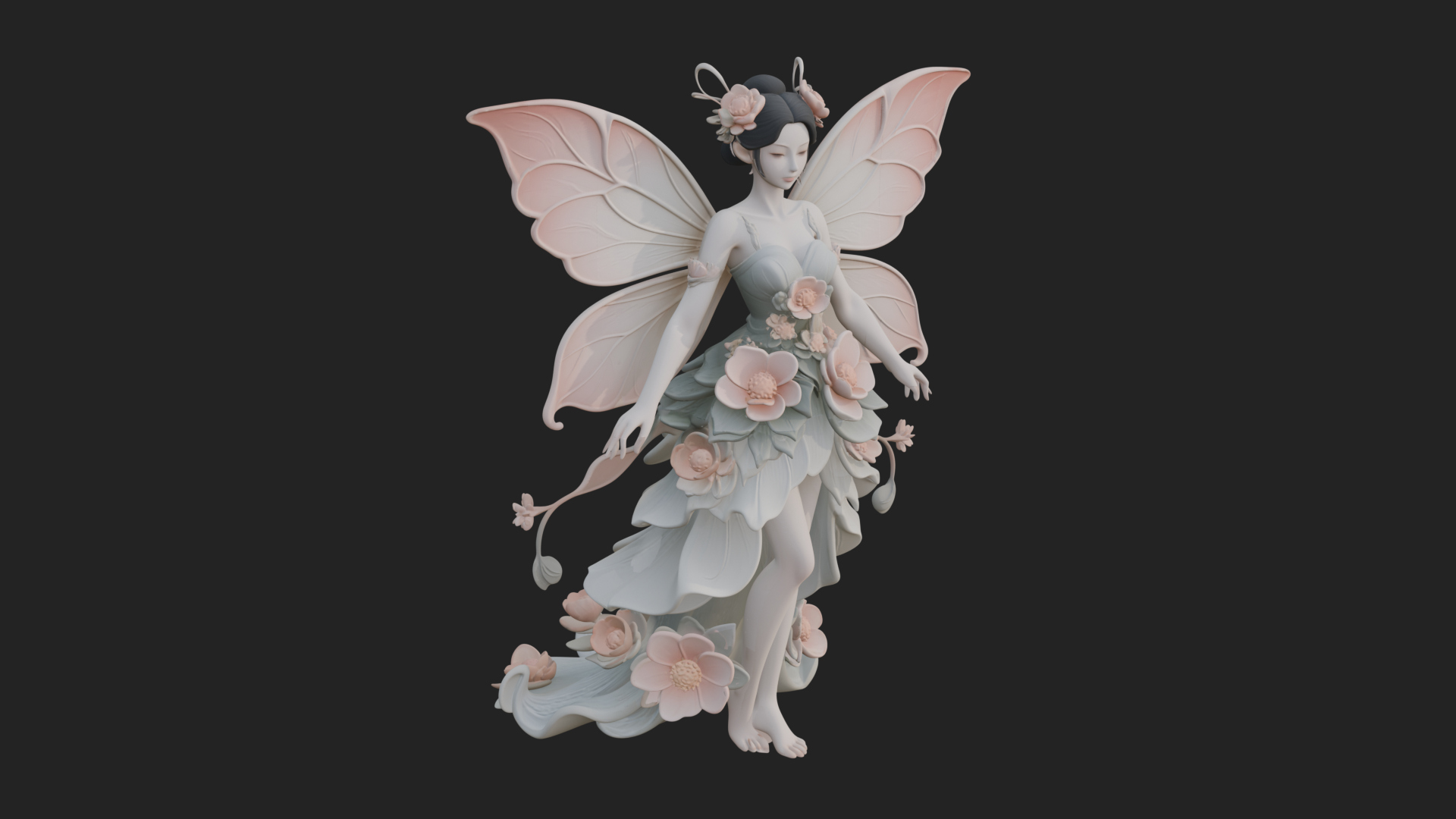 Butterfly Wing Fairy Statue Design 18 3D Print Model 3D Model