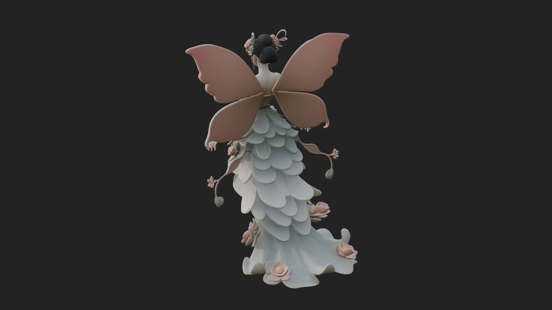 Butterfly Wing Fairy Statue Design 18 3D Print Model 3D Model