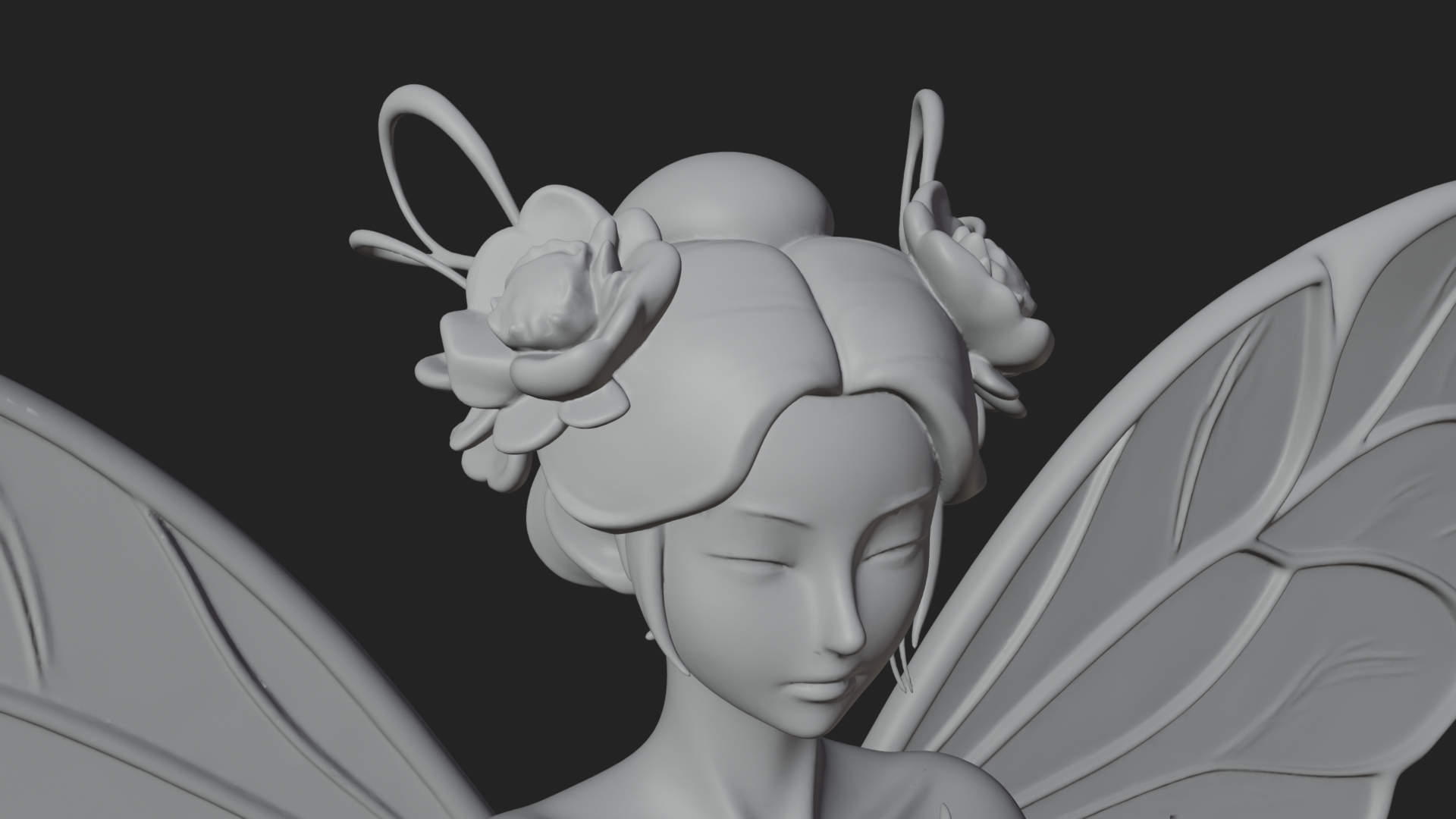 Butterfly Wing Fairy Statue Design 18 3D Print Model 3D Model