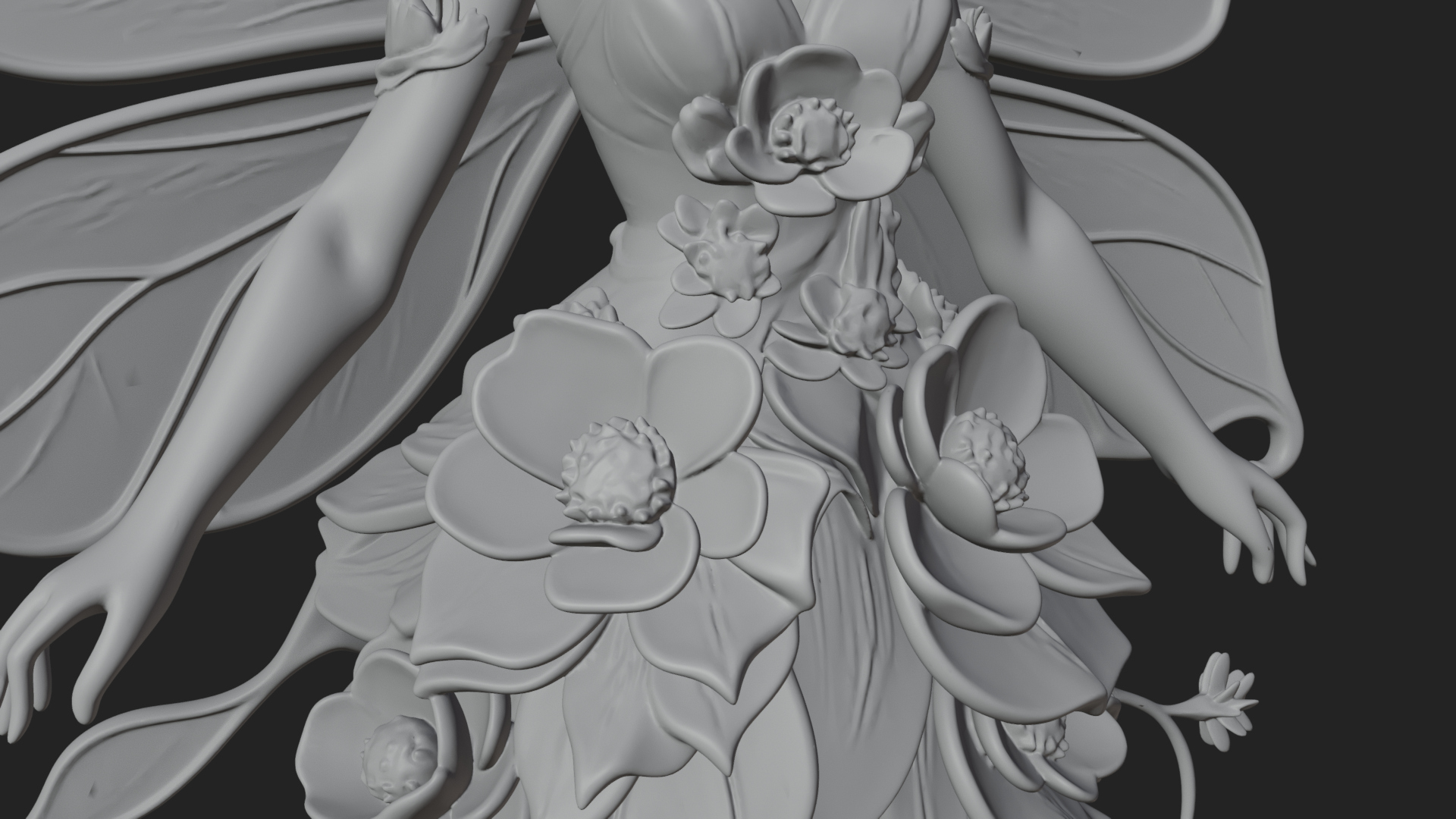 Butterfly Wing Fairy Statue Design 18 3D Print Model 3D Model