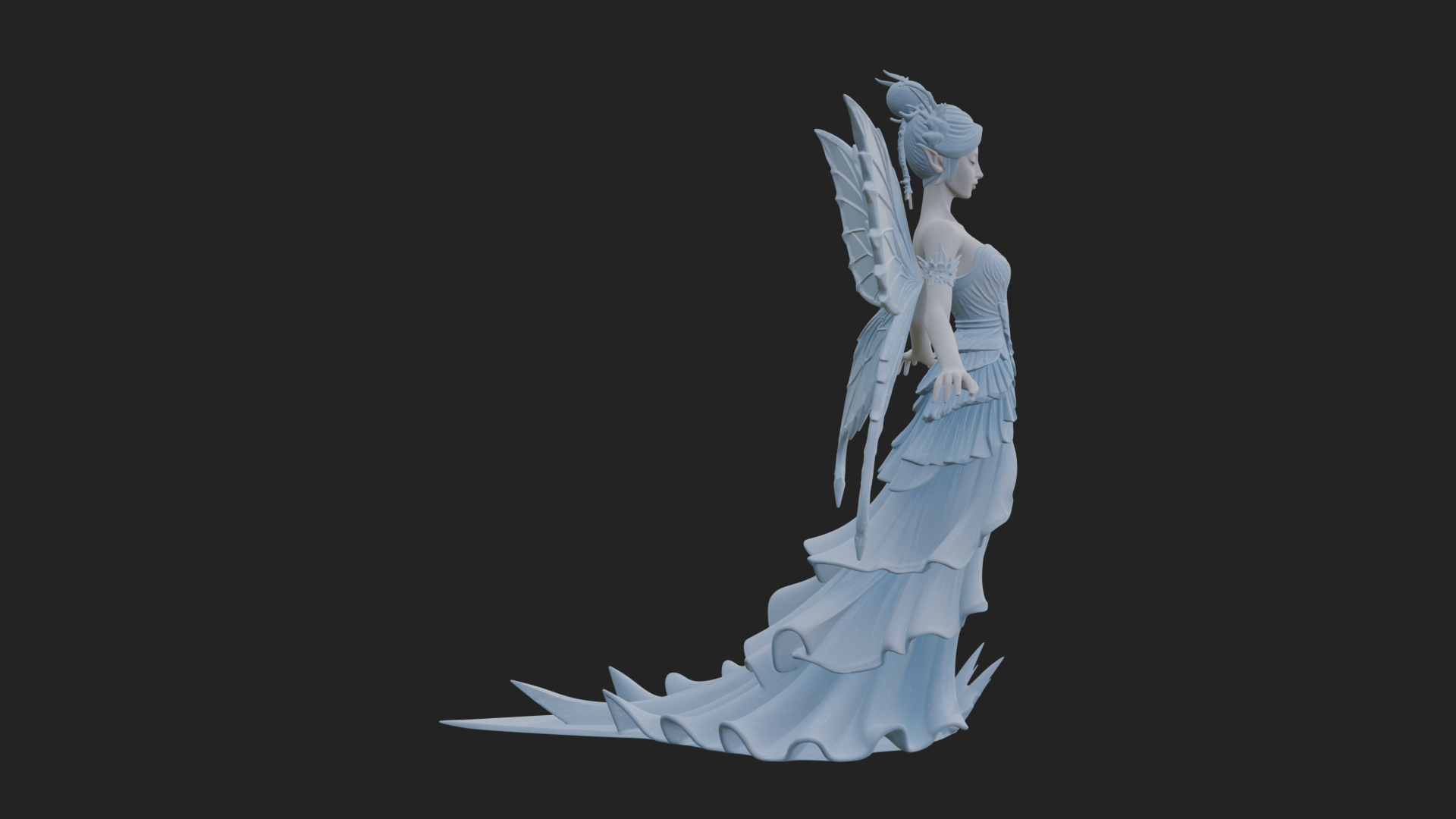 Butterfly Wing Fairy Statue Design 19 3D Print Model 3D Model
