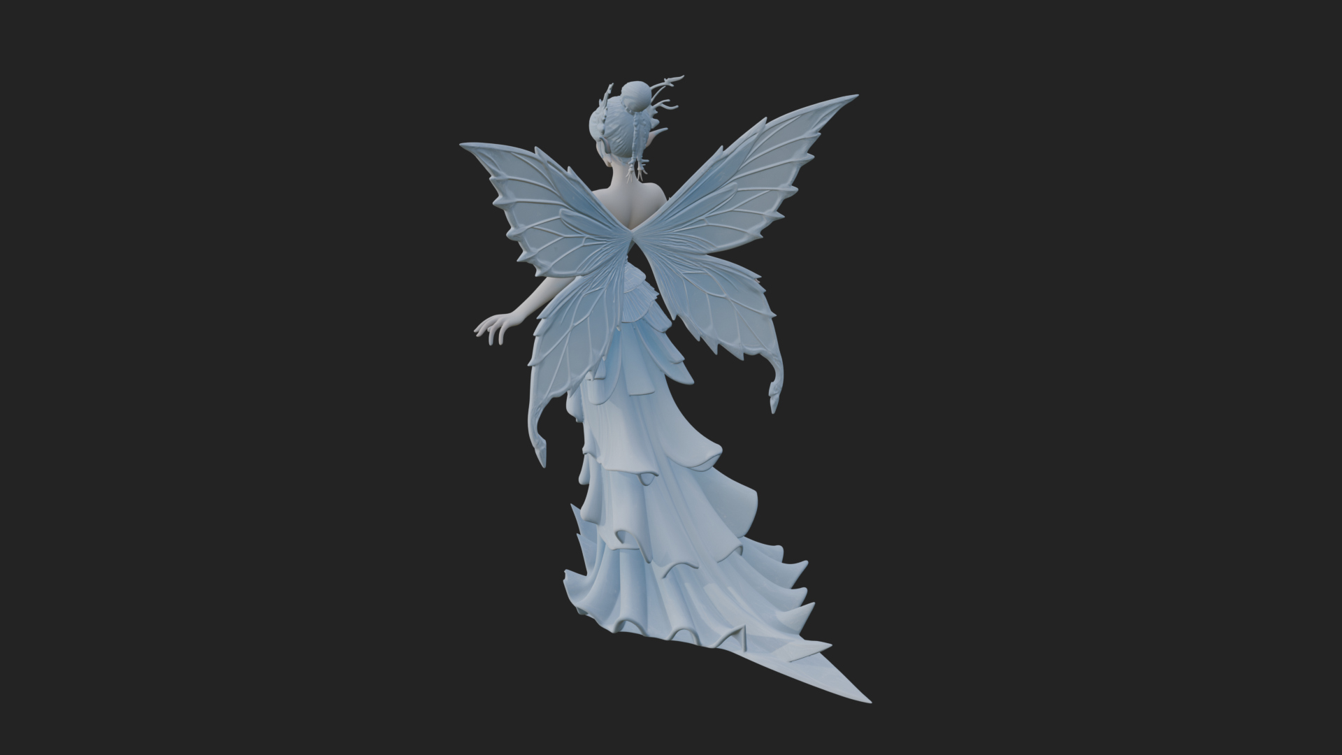 Butterfly Wing Fairy Statue Design 19 3D Print Model 3D Model