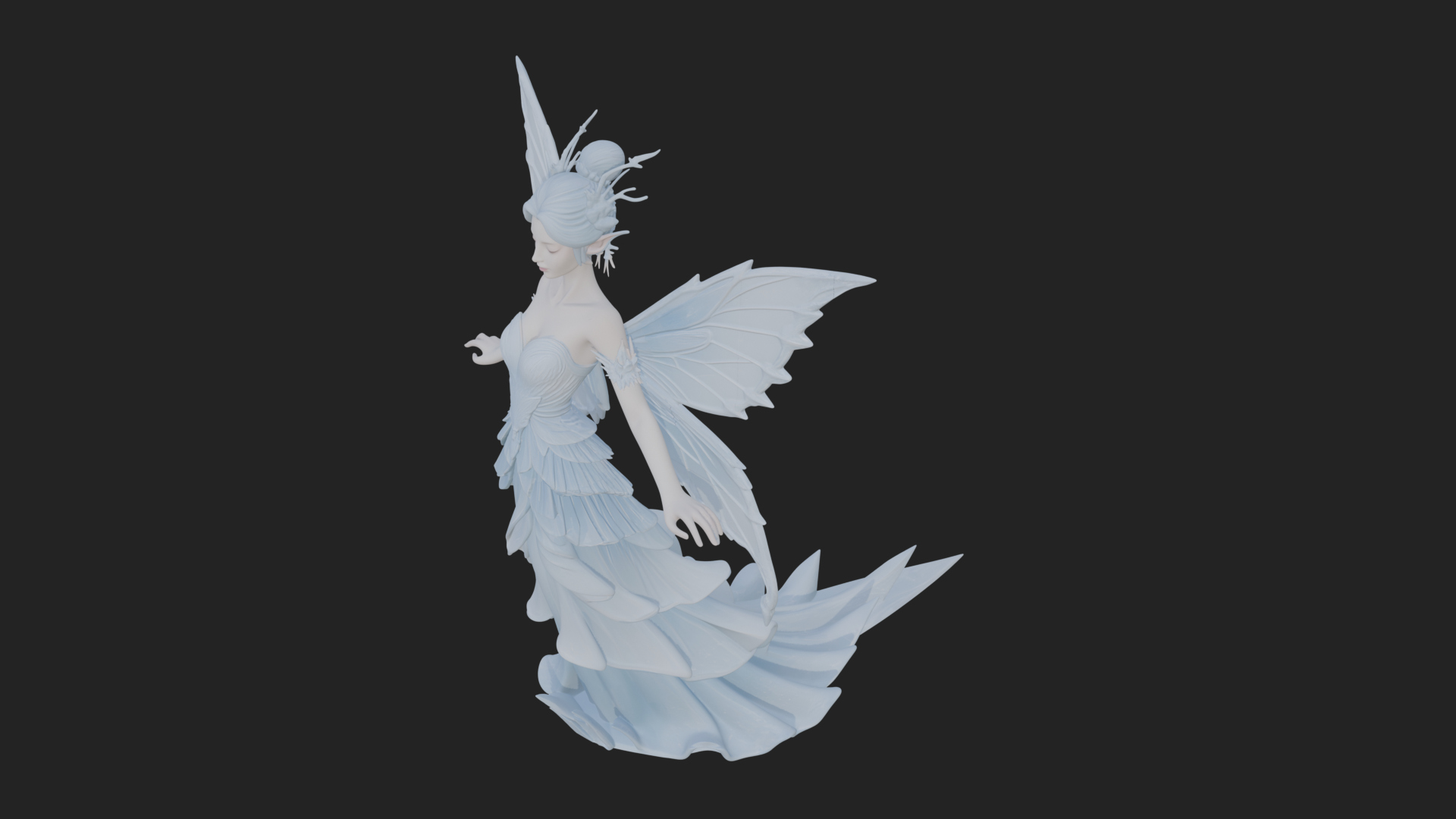 Butterfly Wing Fairy Statue Design 19 3D Print Model 3D Model