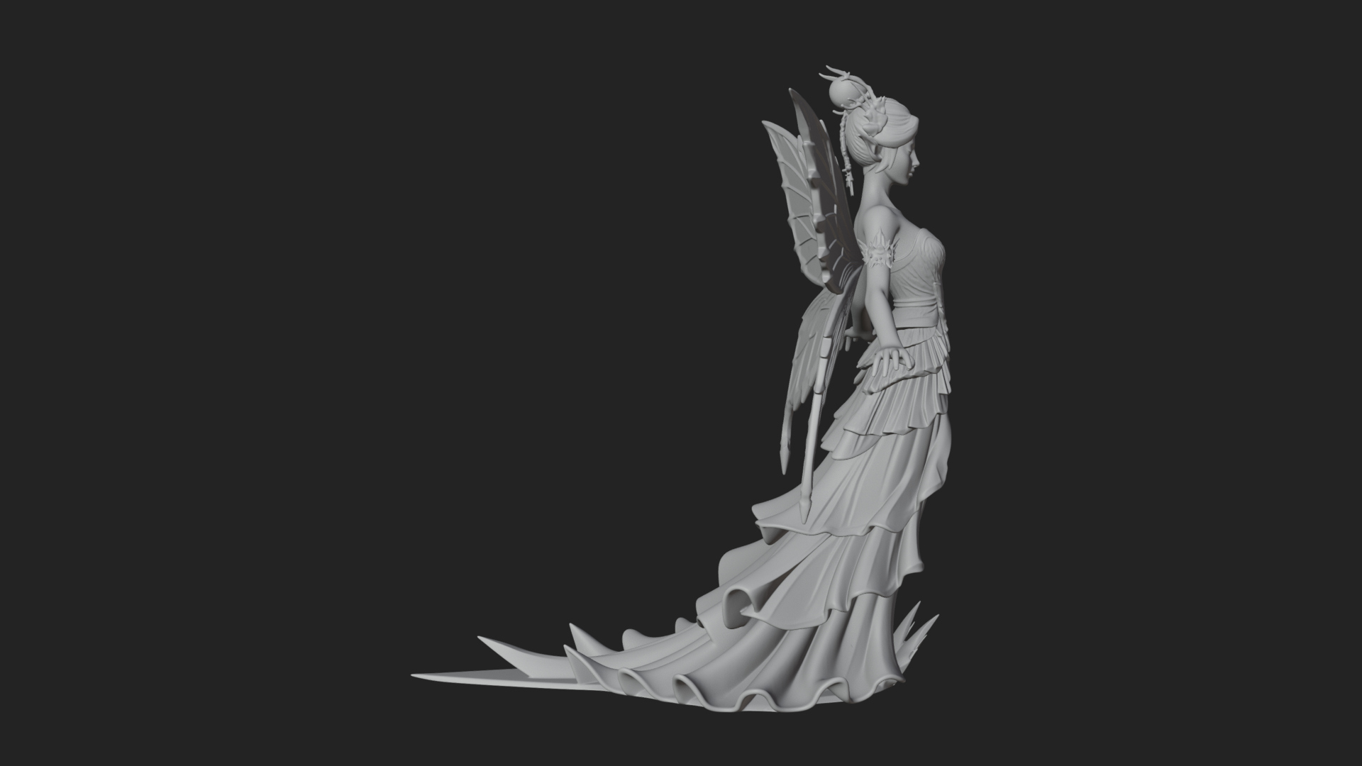 Butterfly Wing Fairy Statue Design 19 3D Print Model 3D Model