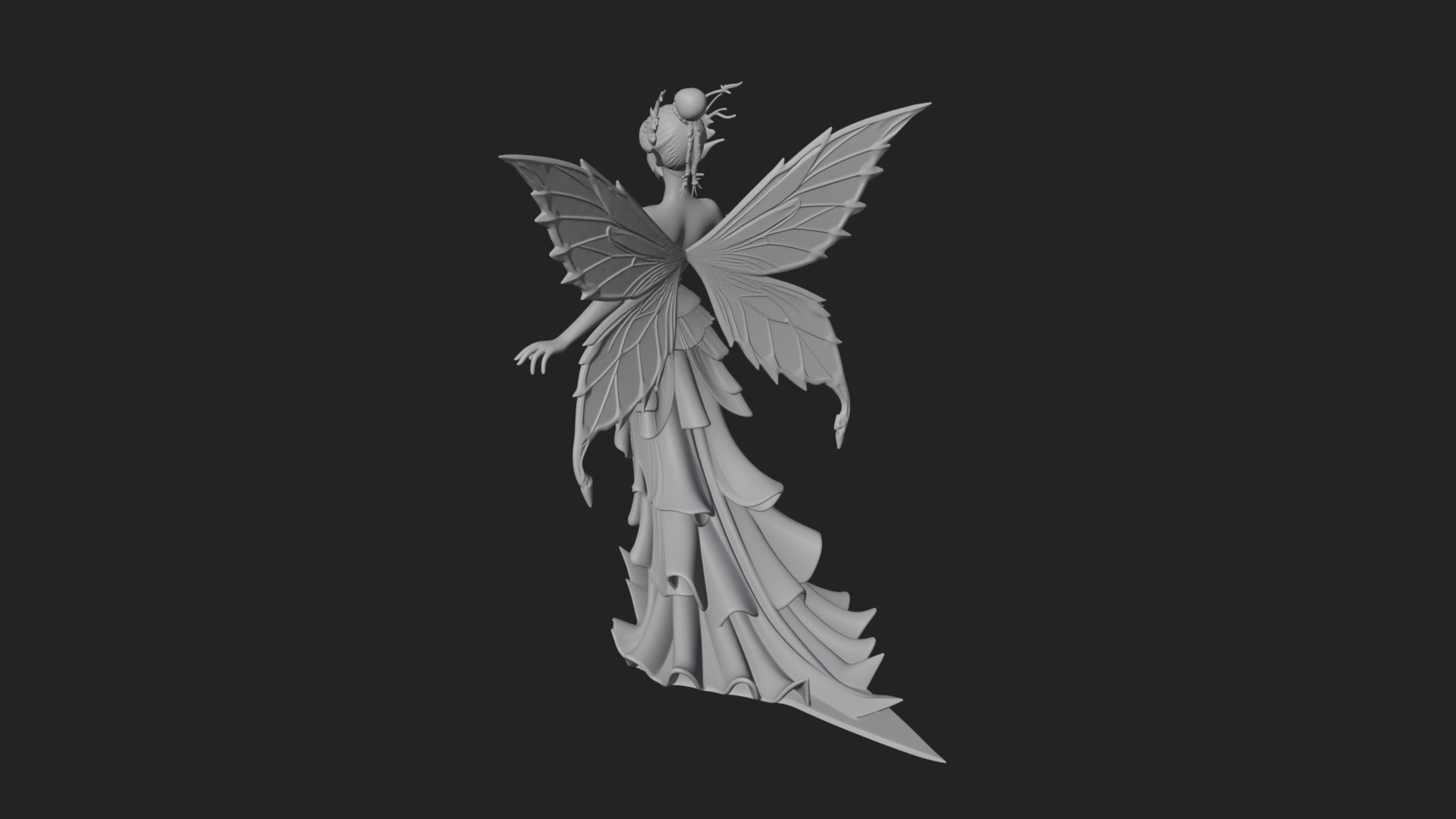 Butterfly Wing Fairy Statue Design 19 3D Print Model 3D Model