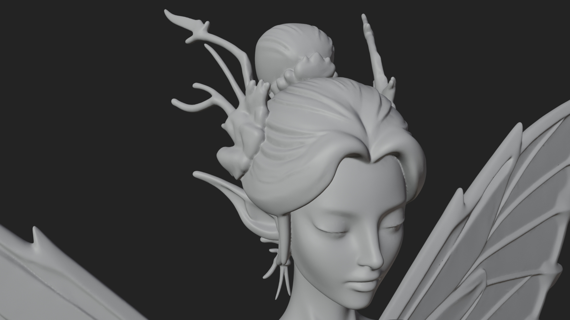 Butterfly Wing Fairy Statue Design 19 3D Print Model 3D Model