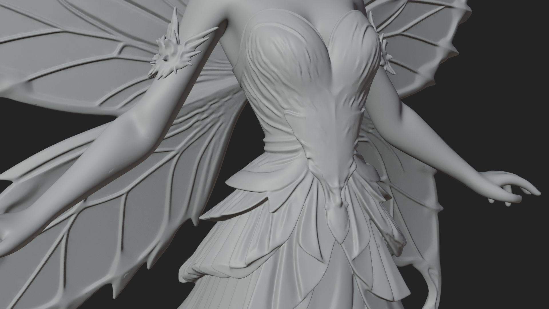 Butterfly Wing Fairy Statue Design 19 3D Print Model 3D Model