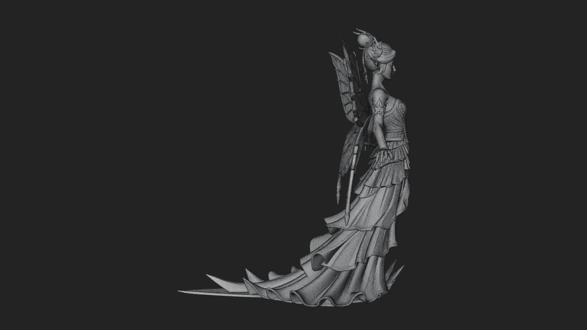 Butterfly Wing Fairy Statue Design 19 3D Print Model 3D Model