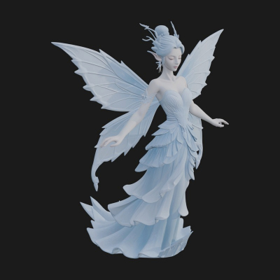 Butterfly Wing Fairy Statue Design 19 3D Print Model