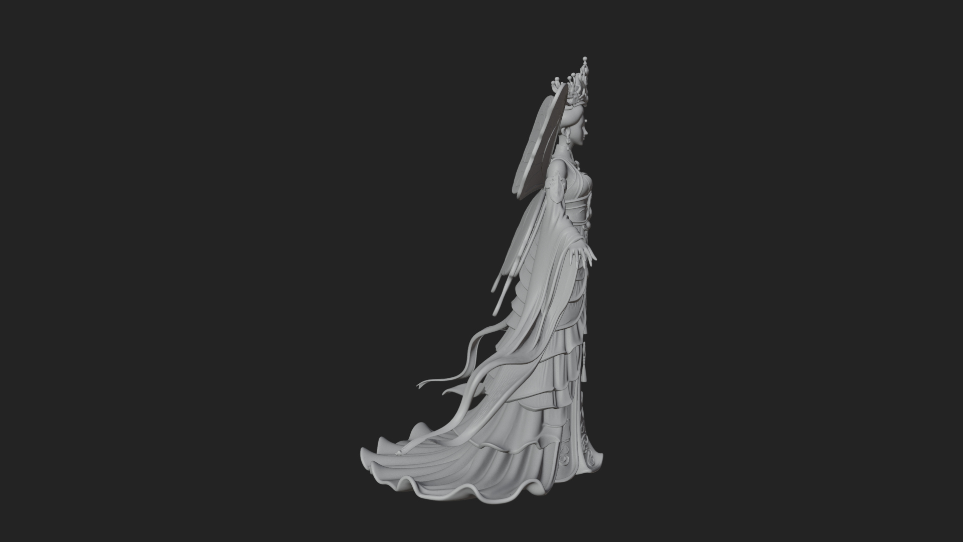 Butterfly Wing Fairy Statue Design 2 3D Print Model 3D Model