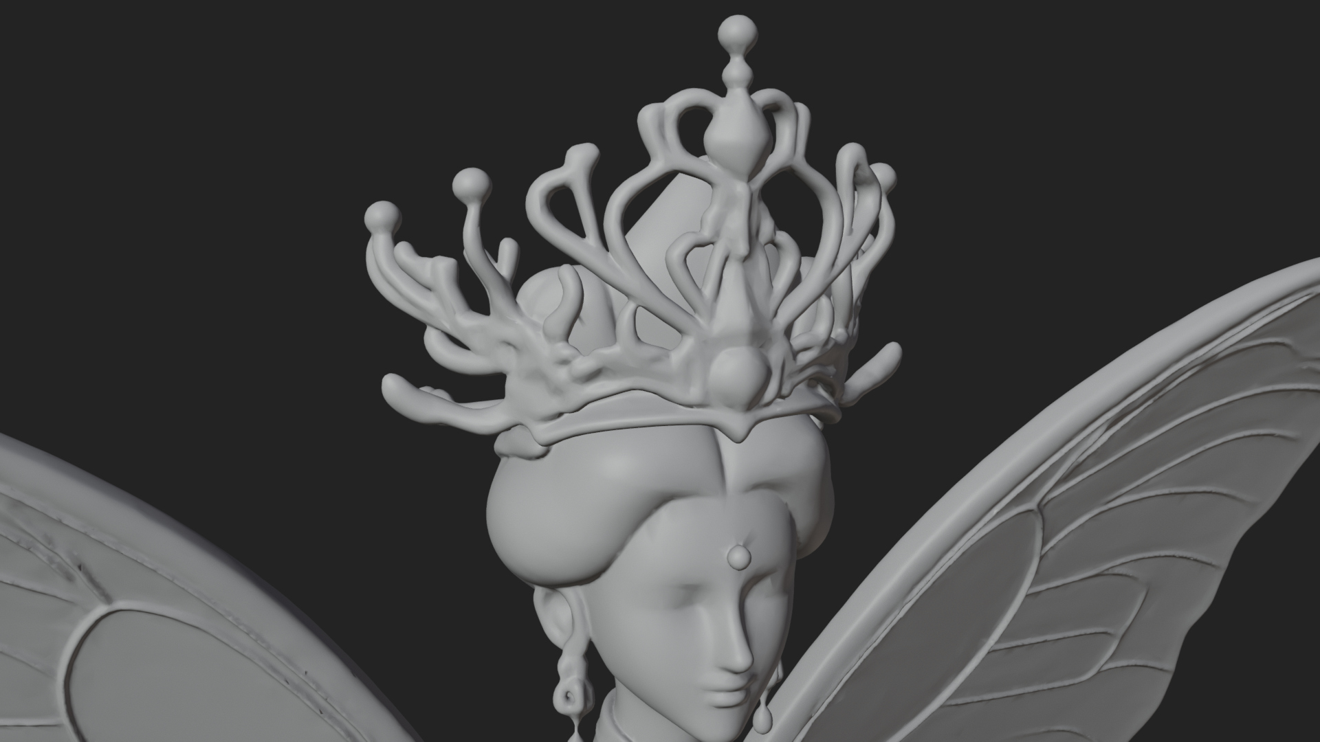 Butterfly Wing Fairy Statue Design 2 3D Print Model 3D Model