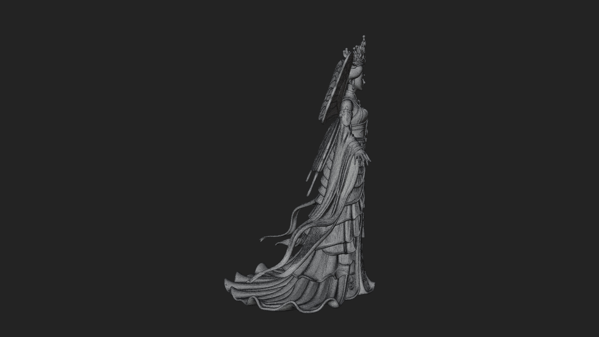 Butterfly Wing Fairy Statue Design 2 3D Print Model 3D Model