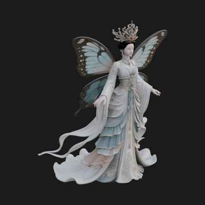 Butterfly Wing Fairy Statue Design 2 3D Print Model