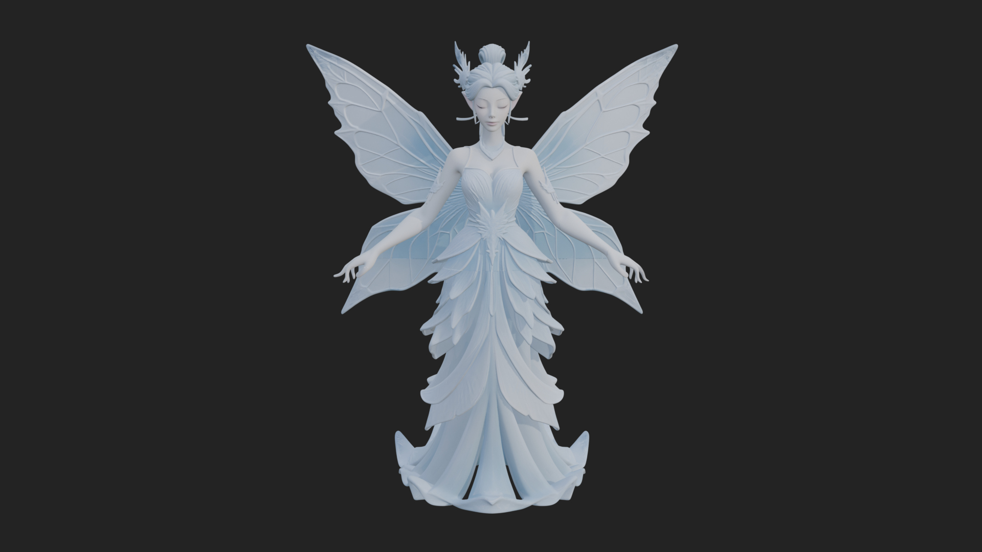 Butterfly Wing Fairy Statue Design 20 3D Print Model 3D Model