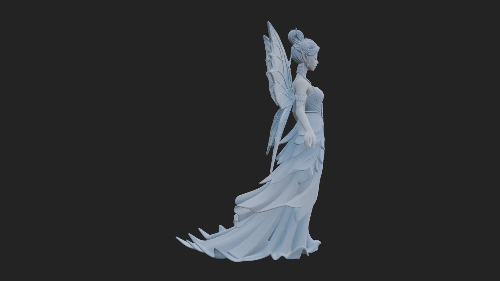 Butterfly Wing Fairy Statue Design 20 3D Print Model 3D Model