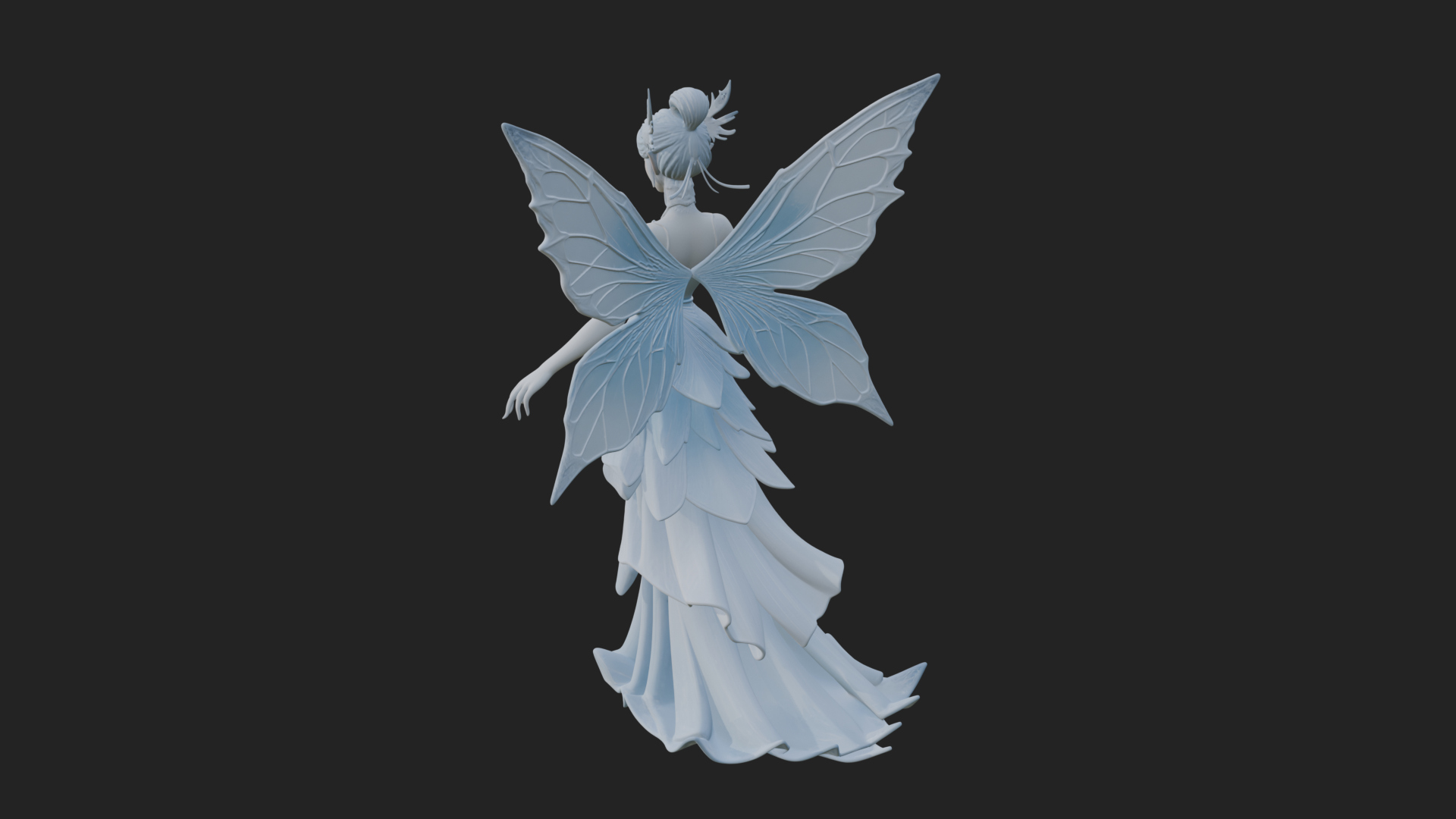 Butterfly Wing Fairy Statue Design 20 3D Print Model 3D Model