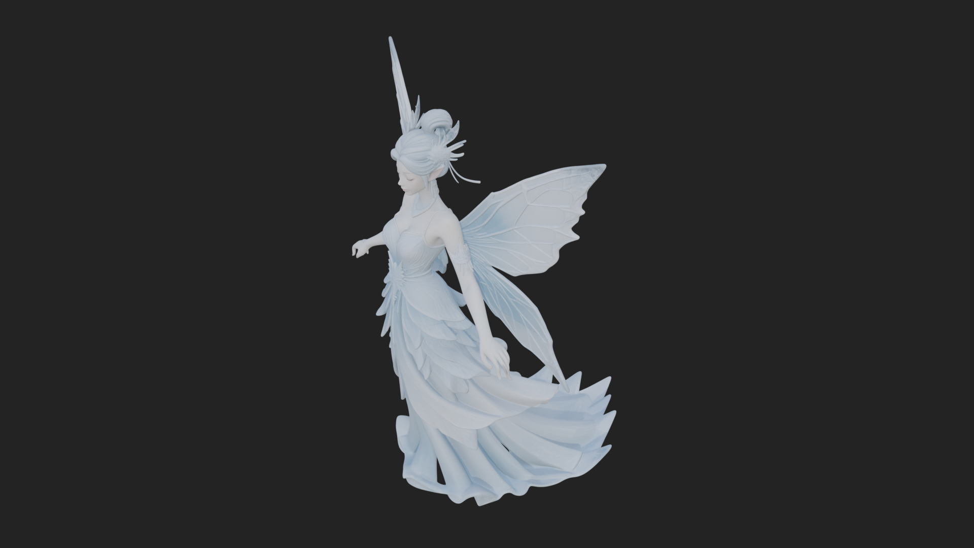 Butterfly Wing Fairy Statue Design 20 3D Print Model 3D Model