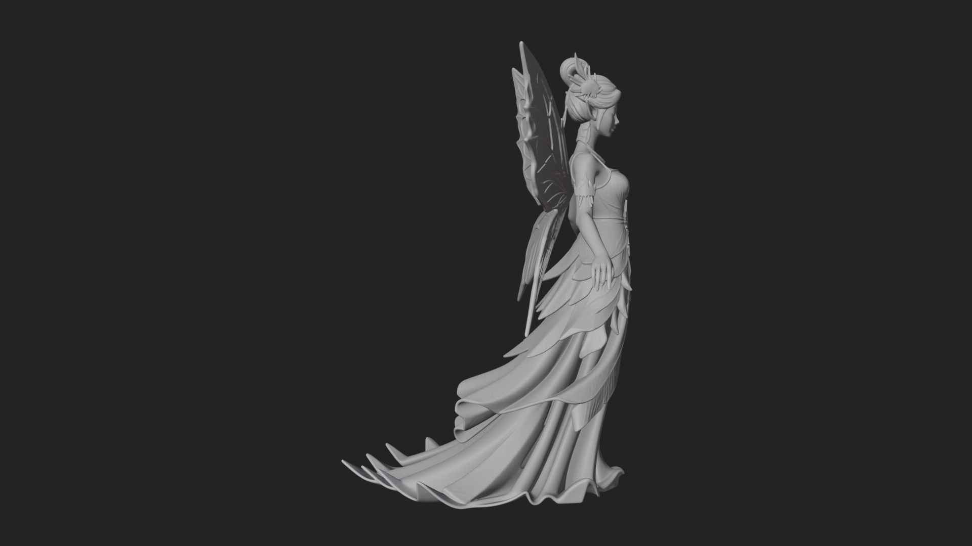 Butterfly Wing Fairy Statue Design 20 3D Print Model 3D Model